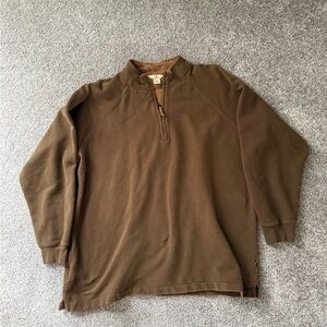 Woolrich Men's Quarter-Zip Pullover in Chocolate Brown